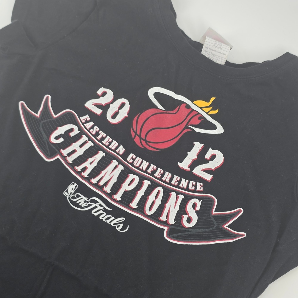 NBA Miami Heat T-Shirt Women Large Black 2012 Eastern Conference Champions Tee‎